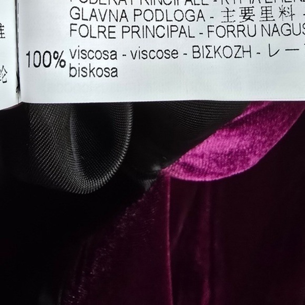 ZARA NEW Luxe Purple Velvet Rhinestone Button Oversized Blazer SZ Small - Picture 10 of 12
